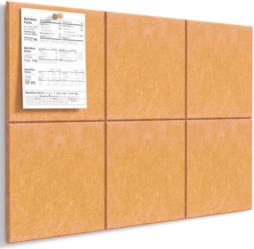 MaxGear Felt Bulletin Board 36" x 24", Mustard Yellow 6 Pack Felt Wall Tile