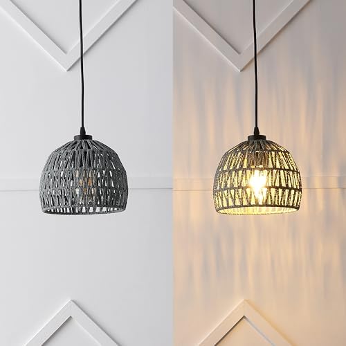 JONATHAN Y Campana 1-Light Pendant Dome Ceiling Lamp, 8.25", Gray