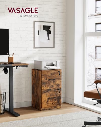 VASAGLE 2 Drawer File Cabinet with Locks, for A4, Letter Sized Documents