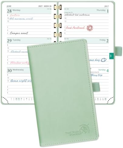 POPRUN 2027 Pocket Planner (Slim 3.5'' x 6.5'') Weekly and Monthly Calendar