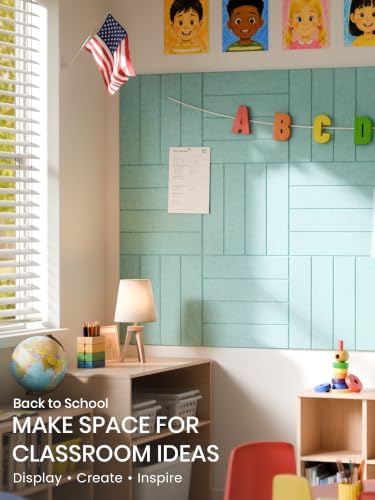Bumusty 48" x 36" Large Cork Board Alternative, Aqua Blue