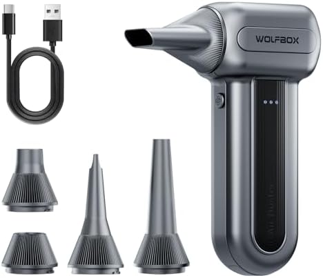 WOLFBOX MF70 Compressed Air Duster, 3-Speed Adjustable, Electric, Cordless