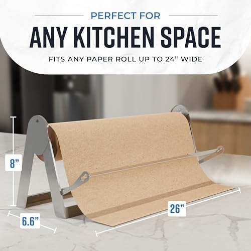 Bryco Goods 24 Inch Butcher & Kraft Paper Roll Dispenser and Cutter
