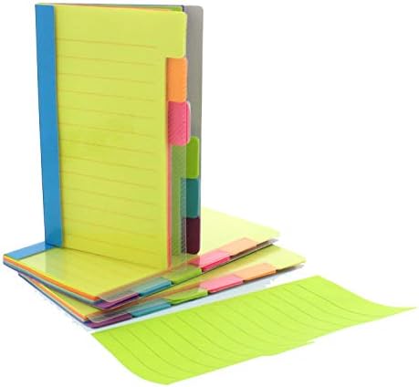 Redi-Tag Divider Sticky Notes, Tabbed Self-Stick Lined Notepads, 240 Ruled Notes, 4" x 6", 4 Books Per Pack, Assorted Colors (B29504)