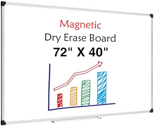 XBoard Magnetic Dry Erase Board 72" x 40" Wall Mounted, Large Whiteboard with Marker Tray, Aluminum Frame Large Dry Erase Board for Office, Conference Room, School