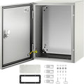 VEVOR NEMA Steel Enclosure, 16 x 12 x 8'' NEMA 4X Steel Electrical Box, IP66 Waterproof & Dustproof, Outdoor/Indoor Electrical Junction Box, with Mounting Plate