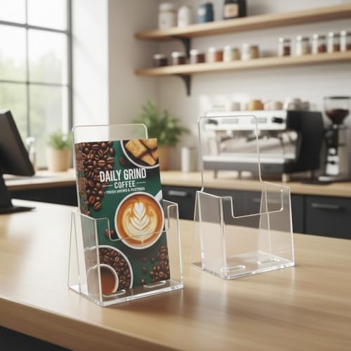 Azar Displays 252012 Acrylic Trifold Brochure Holder Plastic Counter top Organizer 10-Pack, Clear