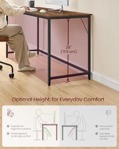 VASAGLE Computer Desk, Steel Frame Gaming Desk for Home Office, 63 Inch