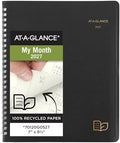 AT-A-GLANCE 2027 Planner, Monthly, 7" x 8.75", Tabbed, Unruled Daily Blocks, Recycled Black (70120G0527)
