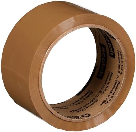 3M Scotch 371 Industrial-Grade Packing Tape, Tan, 48 mm x 50 m, 6 Pack