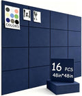 48" x 48" Cork Board Alternative, 16 Pack Felt Bulletin Board Tiles with 30 Adhesive Tabs Wall Push Pin Board for Office Classroom Bedroom Decor