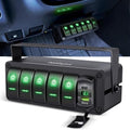 Nilight 5 Gang Rocker Switch Box w/Voltmeter PD Type C and USB Socket