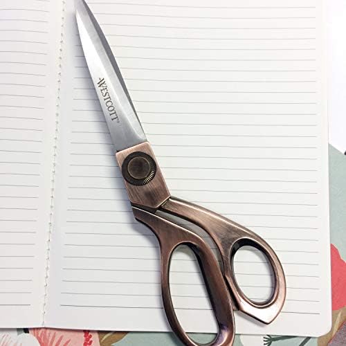 Westcott 8" Bent Stainless Steel Copper-Finish Scissors For Office & Home, 2 Pack (17600)