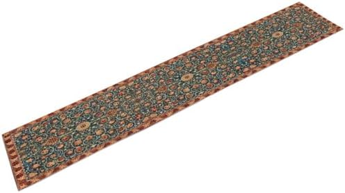 William Morris Table Runner, Rustic Boho Ethnic Flower Original Design Print Table Runner for Home Party Dining Room Kitchen Decor 13x36 Inch