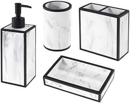 Avanti Linens - 4pc Accessory Set, Guest Bathroom Essentials, Modern Home Decor (Jasper Collection)