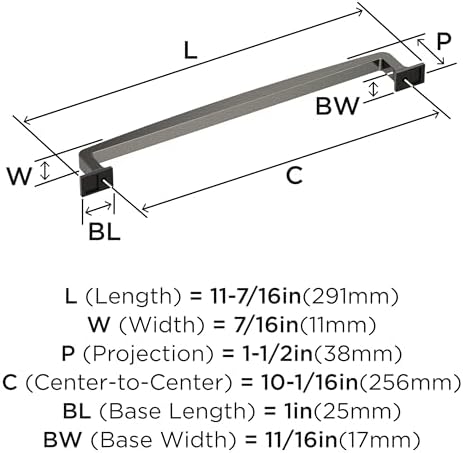Amerock 10-1/16" Westerly Graphite Drawer Pull