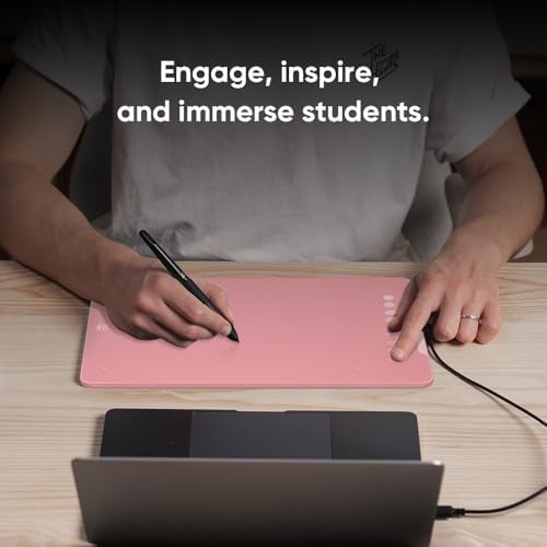 XPPen Deco 01 V3 10x6 Drawing Tablet | 16K Pressure Pen | Battery-Free Stylus | 8 Hotkeys | for OSU Gaming & Teaching | PC/Mac/Android/ChromeOS Compatible | Pink