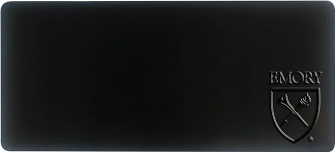 Emory University Alumni Desk Mat, Durable Office Supplies, Non-Slip Base, Responsive Desk Pad with Smooth Surface, Black