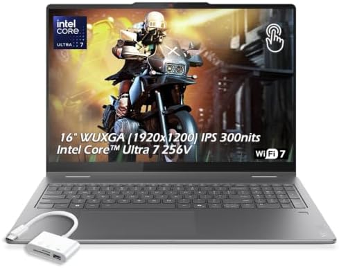 Lenovo Yoga 7i 2-in-1 AI PC Laptop 16" 2K WUXGA IPS Touch, Intel Core Ultra 7 256V, 16GB RAM 2TB SSD, Intel Arc Graphics 140V, Backlit KB, FP Reader, Thunderbolt, Win11, w/USB 3.0 Hub, W/GaLiMu