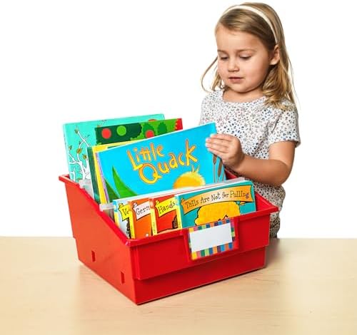 Really Good Stuff Picture Book Classroom Library Bins with Dividers