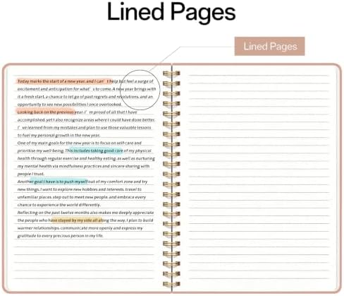 Hardcover Spiral Notebooks, 8.3" x 6.3" Lined Journal Set, 100 GSM Bleed-Resistant Paper, 200 Pages Twin-Wire Bound Notebook with Elastic Band & Category Stickers for Office, School