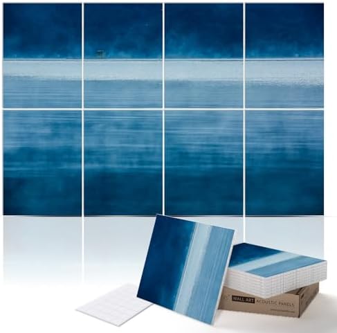 PINWELIFE® Masterpiece Acoustic Art Panels, 8-Pack 12"×16" Sound Absorbing Panels, Decorative Acoustic Wall Art, Noise and Echo Cancelling for Home Studio/Office, Nano Tape Included