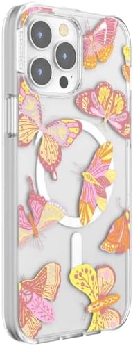 PopSockets iPhone 13 Pro Max Phone Case w/MagSafe- Sunset Mariposa | Magnetic, Wireless Charging, Camera & Drop Protection, Butterfly, Moth, Luna, Western, Boho, Aesthetic