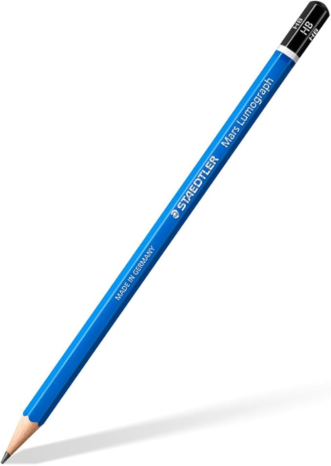 STAEDTLER Mars Lumograph Art Drawing Pencils (12-Pack) - Sustainable, Break-Resistant Graphite, Metal Case