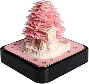 3D Calendar 2027 Floral Tree Pink Tear Away Memo Pad Desk Art