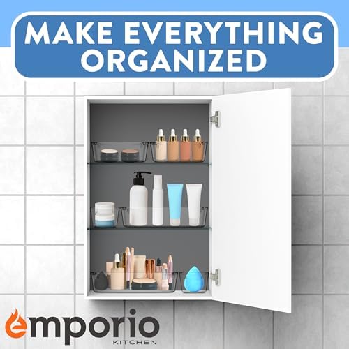 Drawer Organizer Set - Includes 3-piece 9x6 bins, 6-piece 9x3 bins, 8-piece 6x3 Bins, 8-piece 3x3 Bins, Stackable 4 Size Storage Trays for Makeup, Kitchen, and Office, 25 Pack