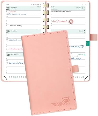 POPRUN 2027 Pocket Planner (Slim 3.5'' x 6.5'') Weekly and Monthly Calendar