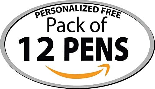 Personalized Ballpoint Pens - Retro -Retractable Click action - Custom - Black writing - Printed Name pens - Imprinted with Your Logo or Message - with Personalization - 12 Pens/Box (Blue)