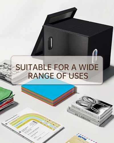 Oterri File Organizer, File Box, File Cabinet for Letter File Folder Storage, Hanging File Organizer for Office/Decor/Home,Document Organizer, 1 Pack,Black-Box Only