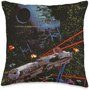 Star Wars Return of the Jedi Death Star II Battle Black Throw Pillow
