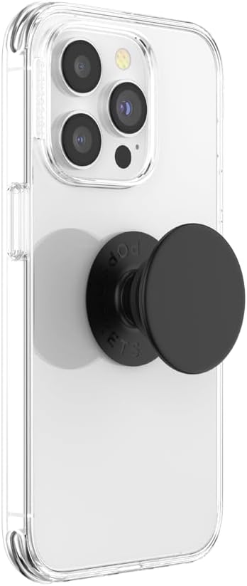 PopSockets Adhesive Phone Grip, Holder- Black | Secure Comfortable Hold, Anti-Drop, Kickstand, Black, Electronic Accessories, For iPad/Kindle/iPhone/Android