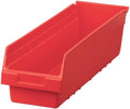 Akro-Mils 30094 Plastic Nesting ShelfMax Storage Bin Box, (24-Inch x 6-Inch x 6-Inch), Red, (10-Pack)