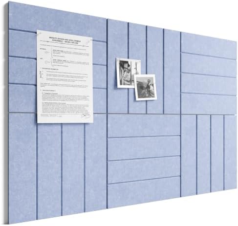 Bumusty 36" x 24" Large Cork Board Alternative, Soft Periwinkle