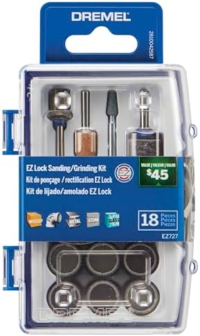 Dremel EZ727-01 EZ Lock Sanding & Grinding Rotary Tool Accessories Kit, 18-Piece Assorted Set - Perfect for Detail Sanding and Sharpening