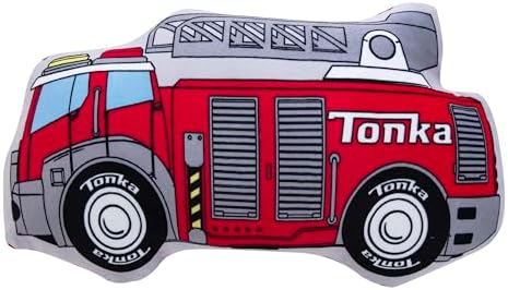 Northwest Hasbro Tonka Fire Truck Cloud Pillow, Plush Comfort for Kids Adults, Bedroom Playroom Decor, Spot Clean, 12 Inch