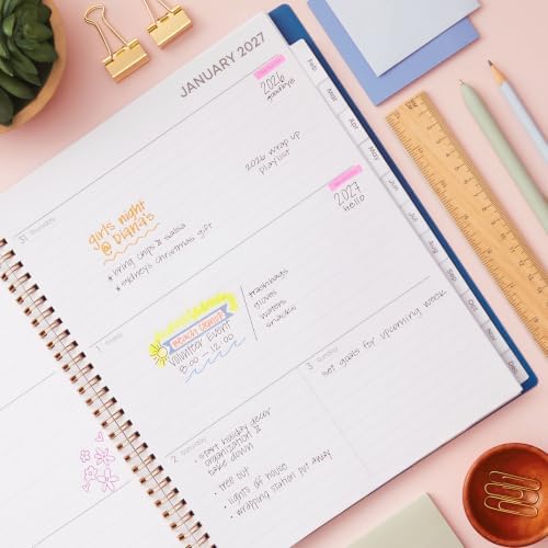 Blue Sky 2027 Weekly & Monthly Planner Calendar, 8.5"x11", Bakah Blue