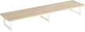 TEAMIX Large Dual Monitor Riser - Wood & Steel Desk Organization - Maple, 42 inch