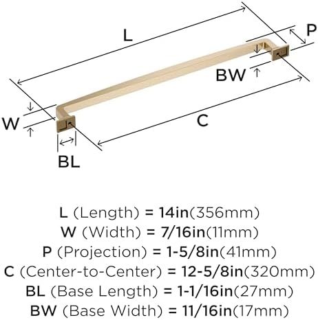 Amerock 12-5/8" Westerly Golden Champagne Drawer Pull