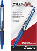 PILOT Precise V5 RT Rollerball Pens, Blue, Pack of 12