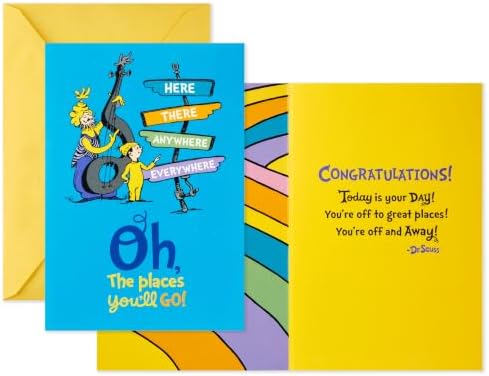 Hallmark Large Graduation Gift Bag with Card (Oh, the Places You'll Go!)