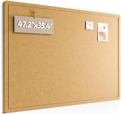 Fluxynara 47.2" x 35.4" Large Bulletin Board, Mustard Yellow