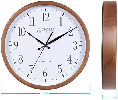 La Crosse Technology Atomic Analog Wall Clock, Wood, 12.80" (404-50447)