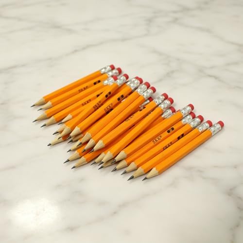 SKKSTATIONERY Half Pencils with Eraser Tops, 4 inch, 96/Box (Pack of 2)