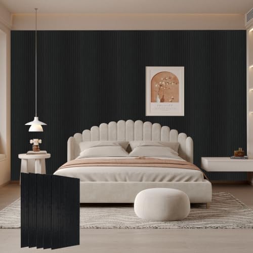 Large Acoustic Panels for Wall Sound Proof Sound Dampening Panels for Wall and Ceilings Decor 47.2 x 23.6 x 0.4 Inch Polyester Fiber Noise Absorb Panels for Bedroom Home Studio Office (Black, 5 Pack)