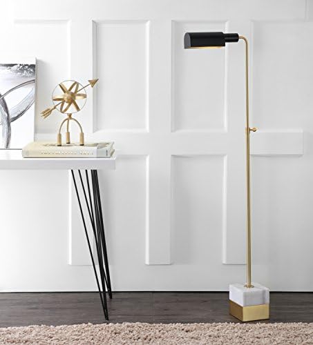 JONATHAN Y 56.5" Adjustable Library Floor Lamp Metal/Marble, Brass Gold