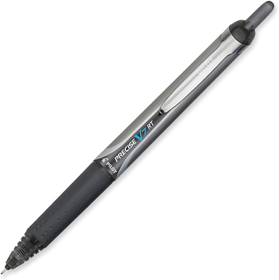 PILOT Precise V7 RT Liquid Ink Rollerball Pens, Black Ink Pens, 12-Pack